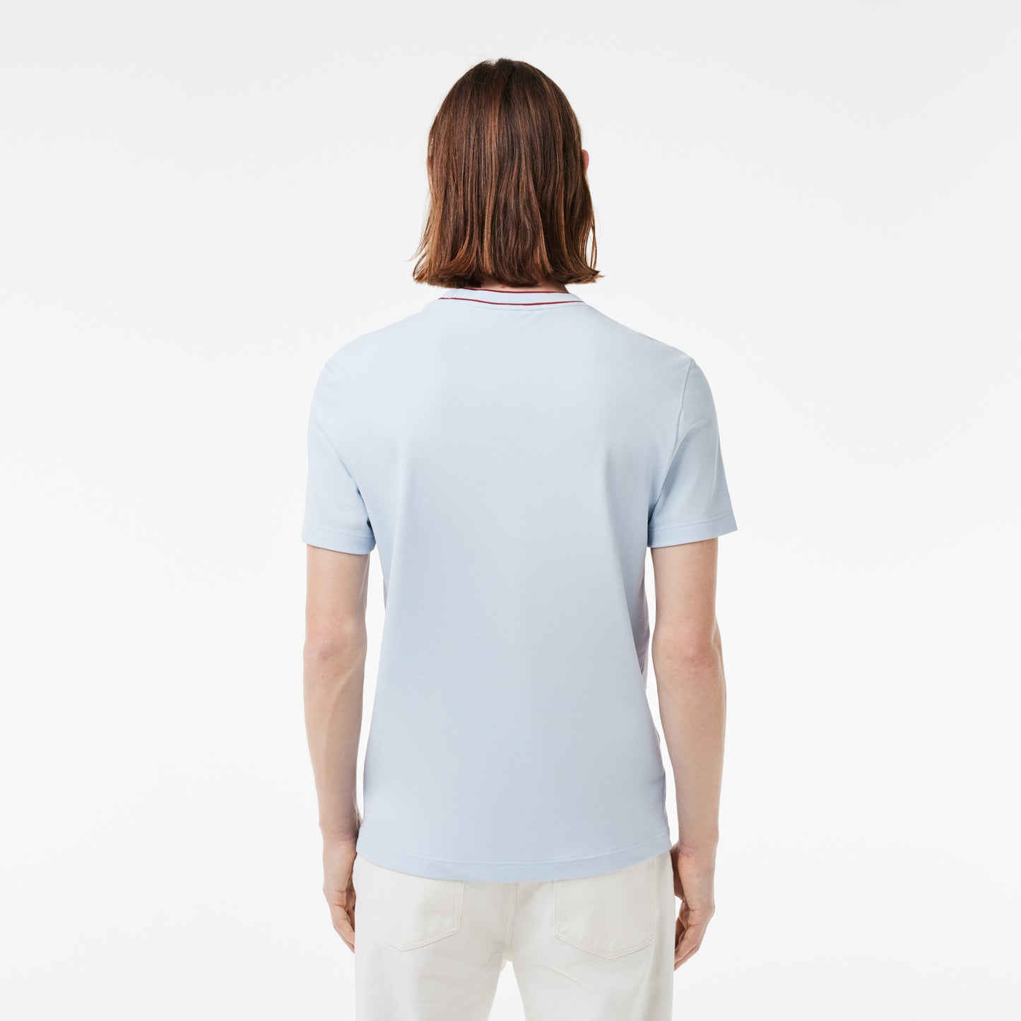 Stretch Piqué Stripe Collar T-shirt