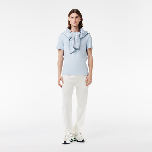 Stretch Piqué Stripe Collar T-shirt