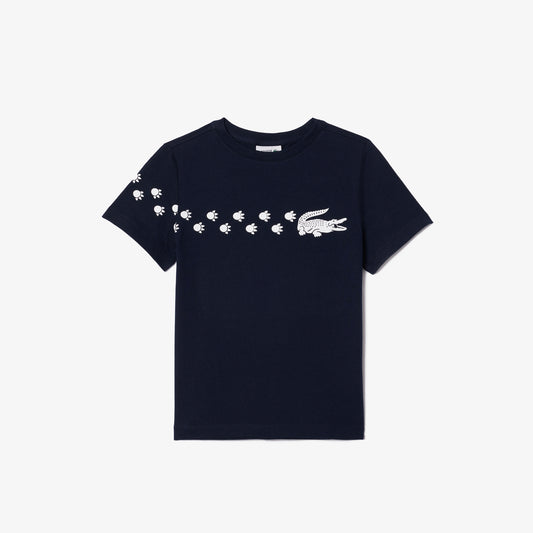 Crocodile Print Cotton T-shirt-TJ7950