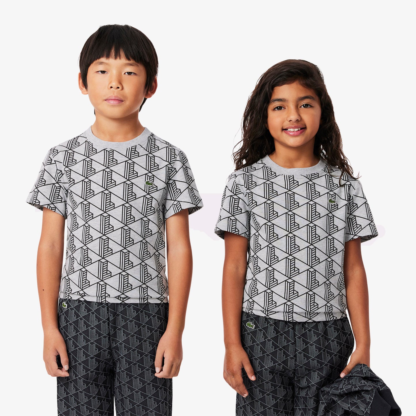 Monogram Print Cotton T-shirt-TJ8411