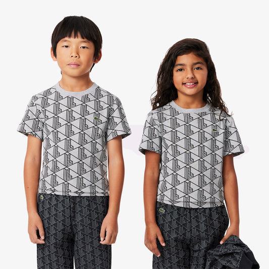 Monogram Print Cotton T-shirt-TJ8411