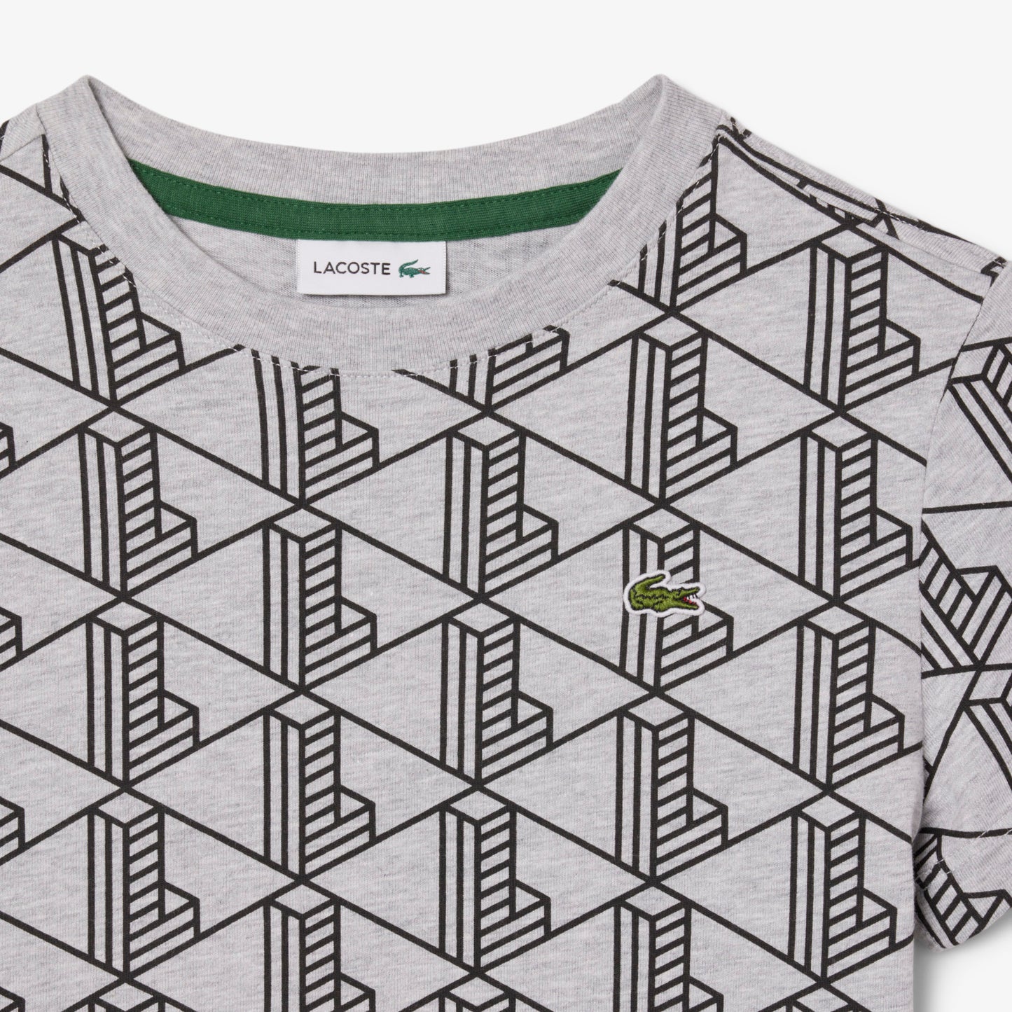 Monogram Print Cotton T-shirt-TJ8411
