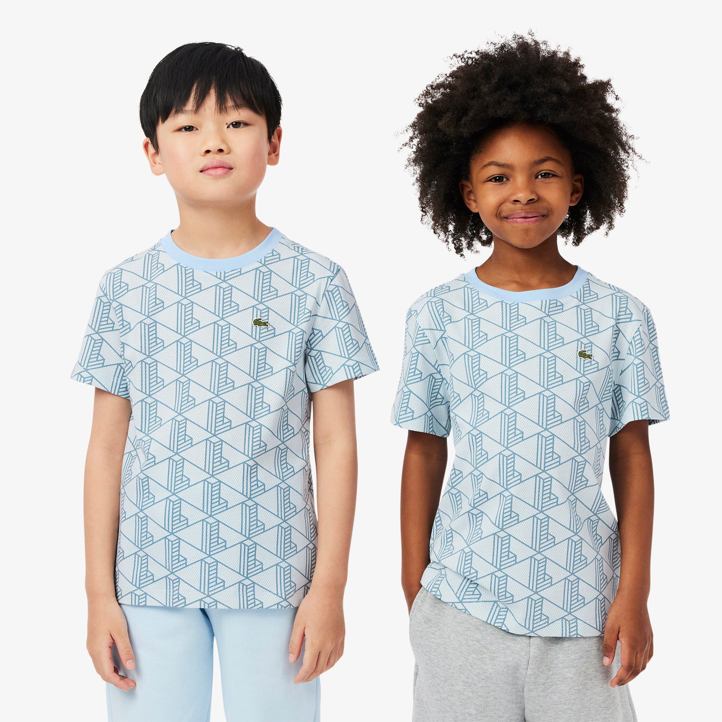 Monogram Print Cotton T-shirt-TJ8411