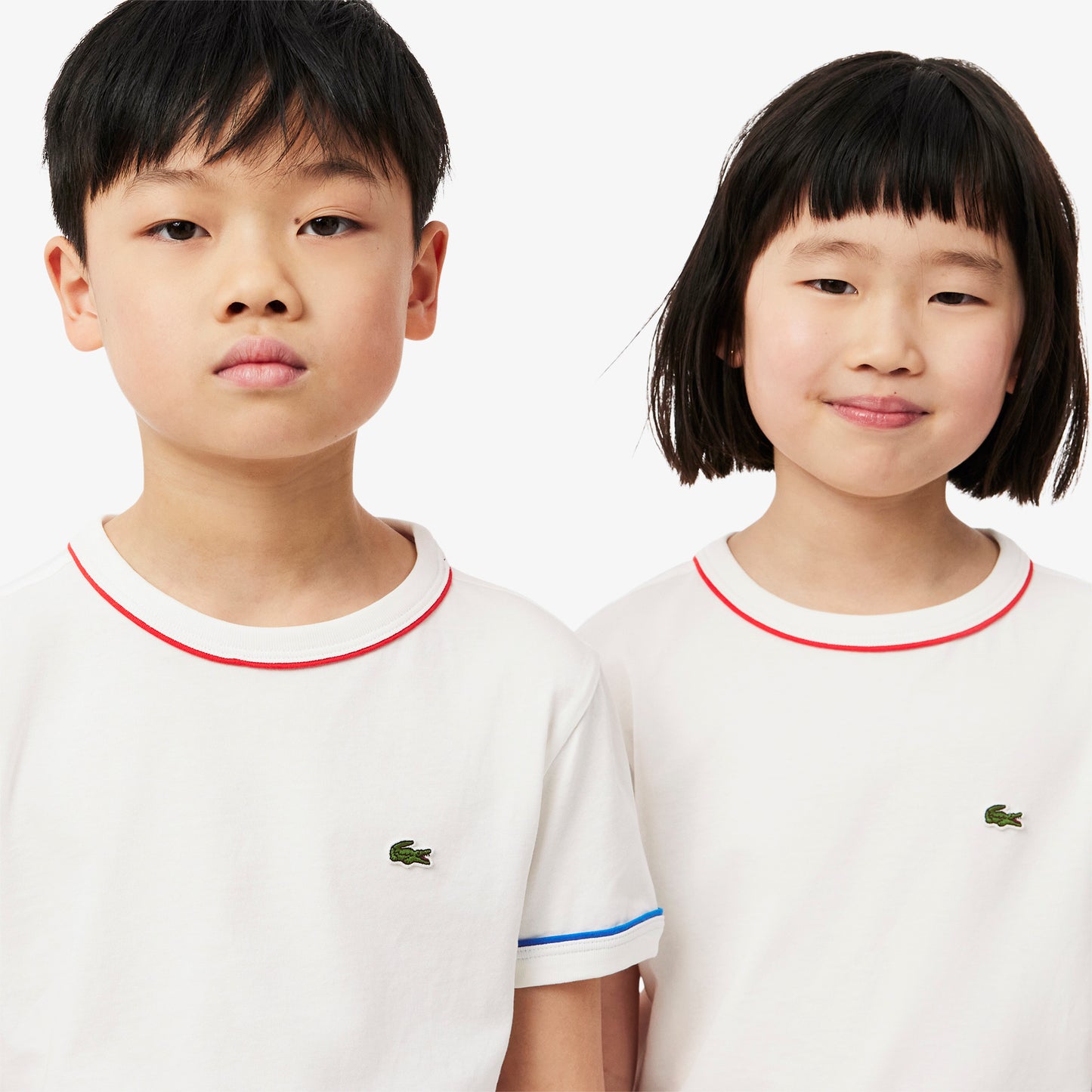 Contrast Trim Cotton T-shirt-TJ8431
