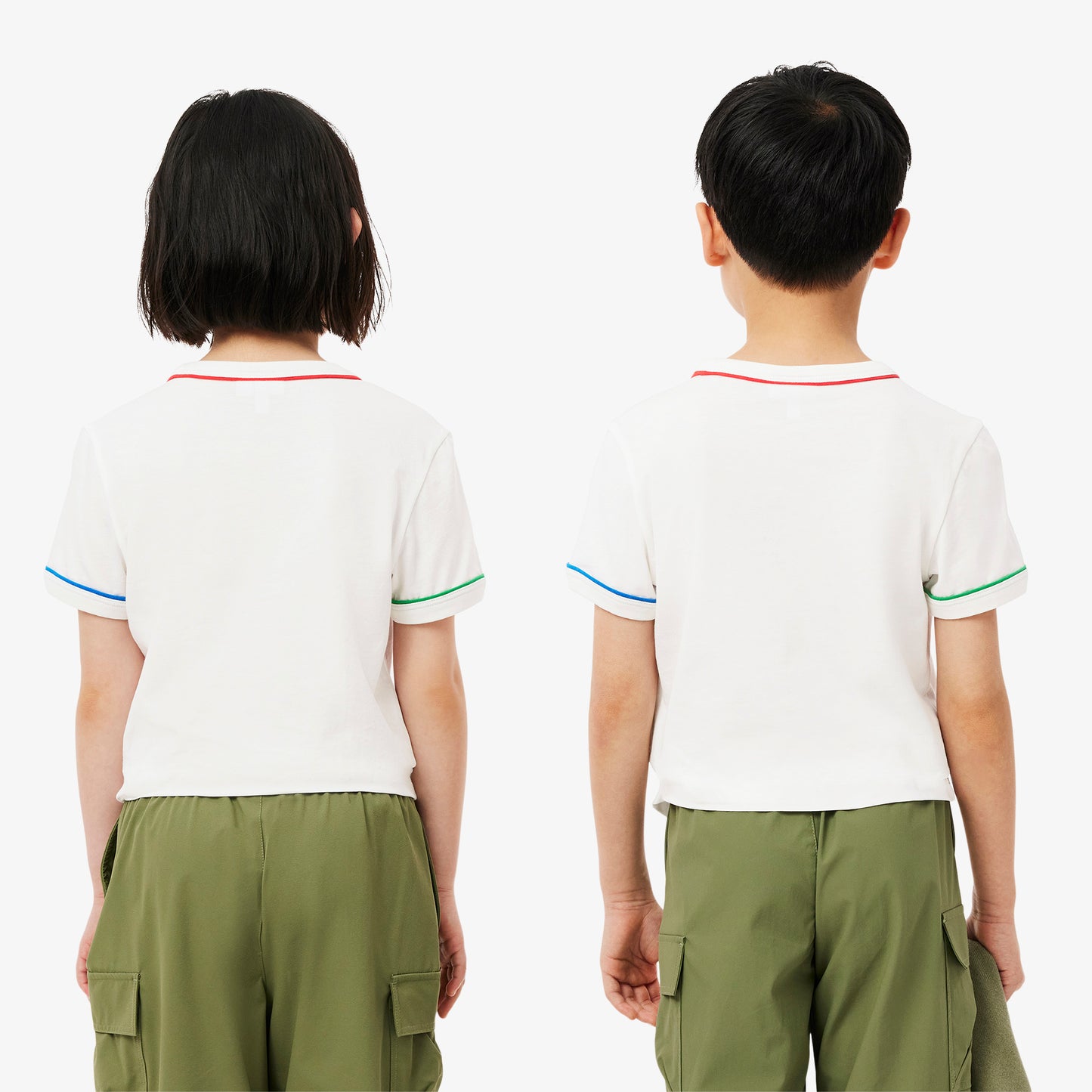 Contrast Trim Cotton T-shirt-TJ8431