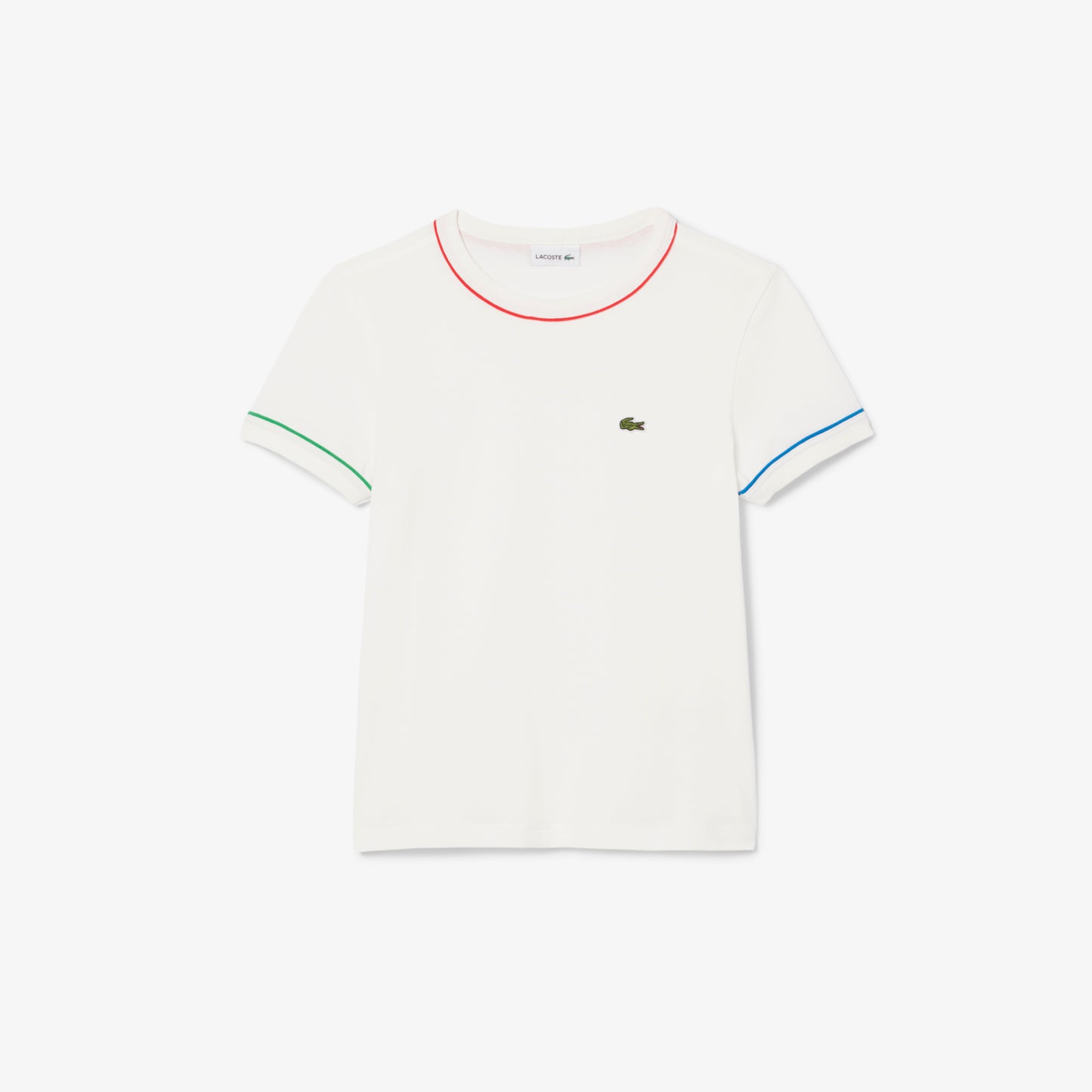 Contrast Trim Cotton T-shirt-TJ8431