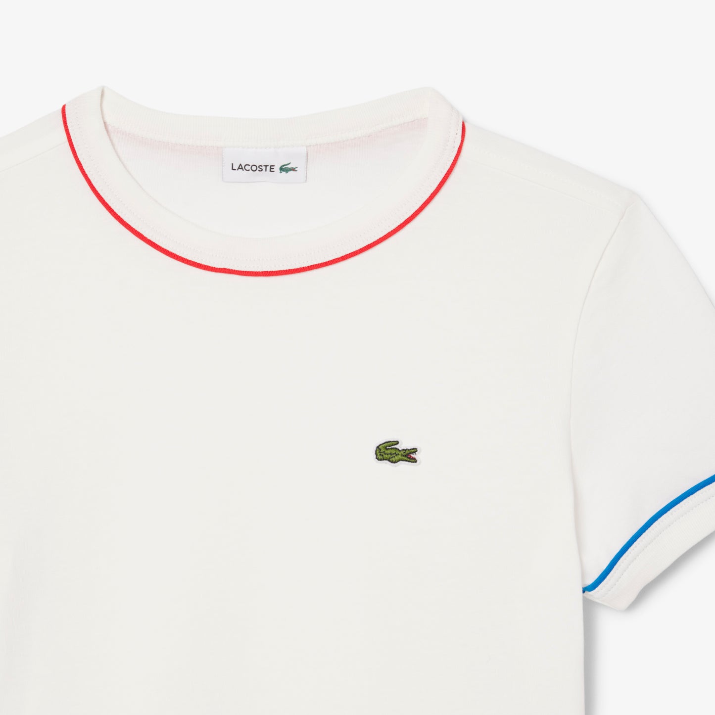 Contrast Trim Cotton T-shirt-TJ8431