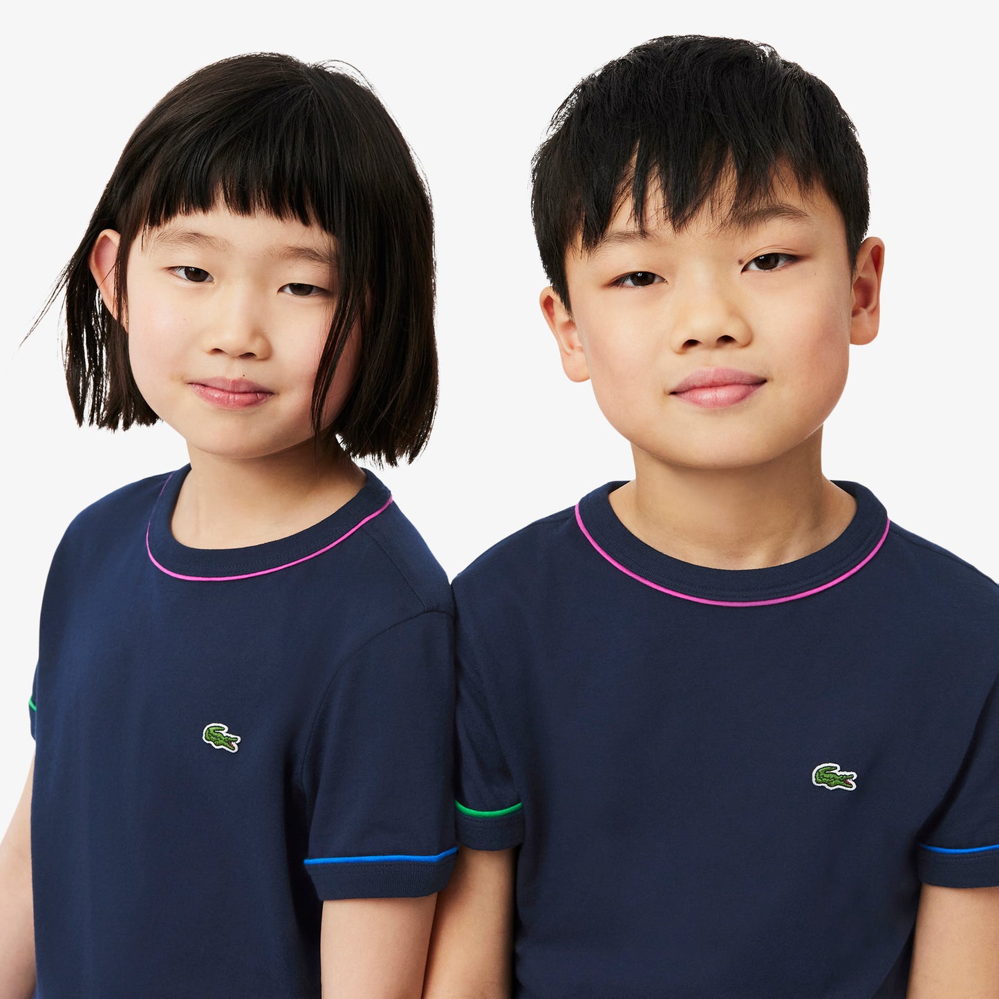Contrast Trim Cotton T-shirt-TJ8431
