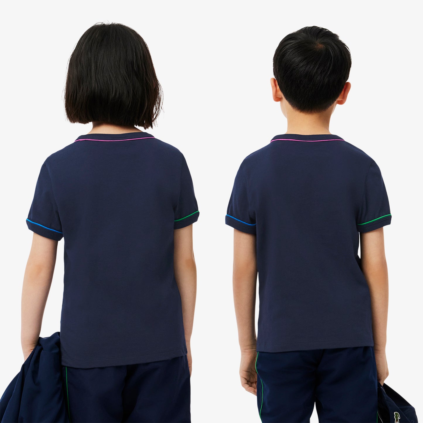 Contrast Trim Cotton T-shirt-TJ8431