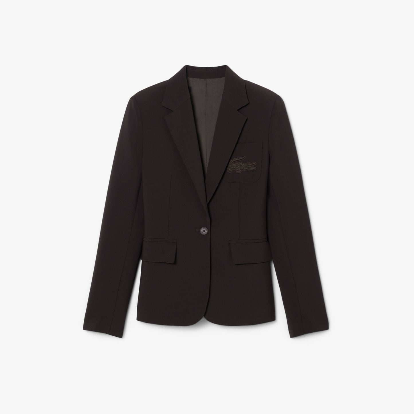 Embroidered Logo Slim Fit Wool Blazer-VF4244