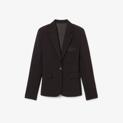 Embroidered Logo Slim Fit Wool Blazer-VF4244