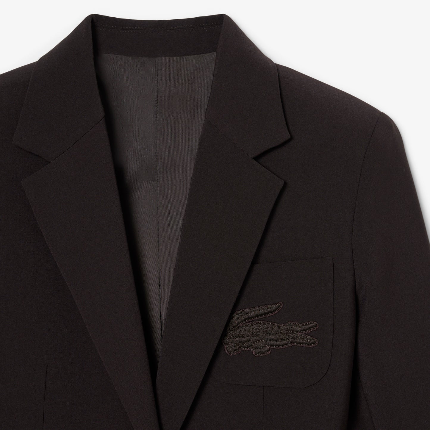 Embroidered Logo Slim Fit Wool Blazer-VF4244