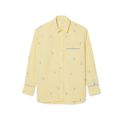 Oversized Shirt with Jacquard Motifs-CF0586