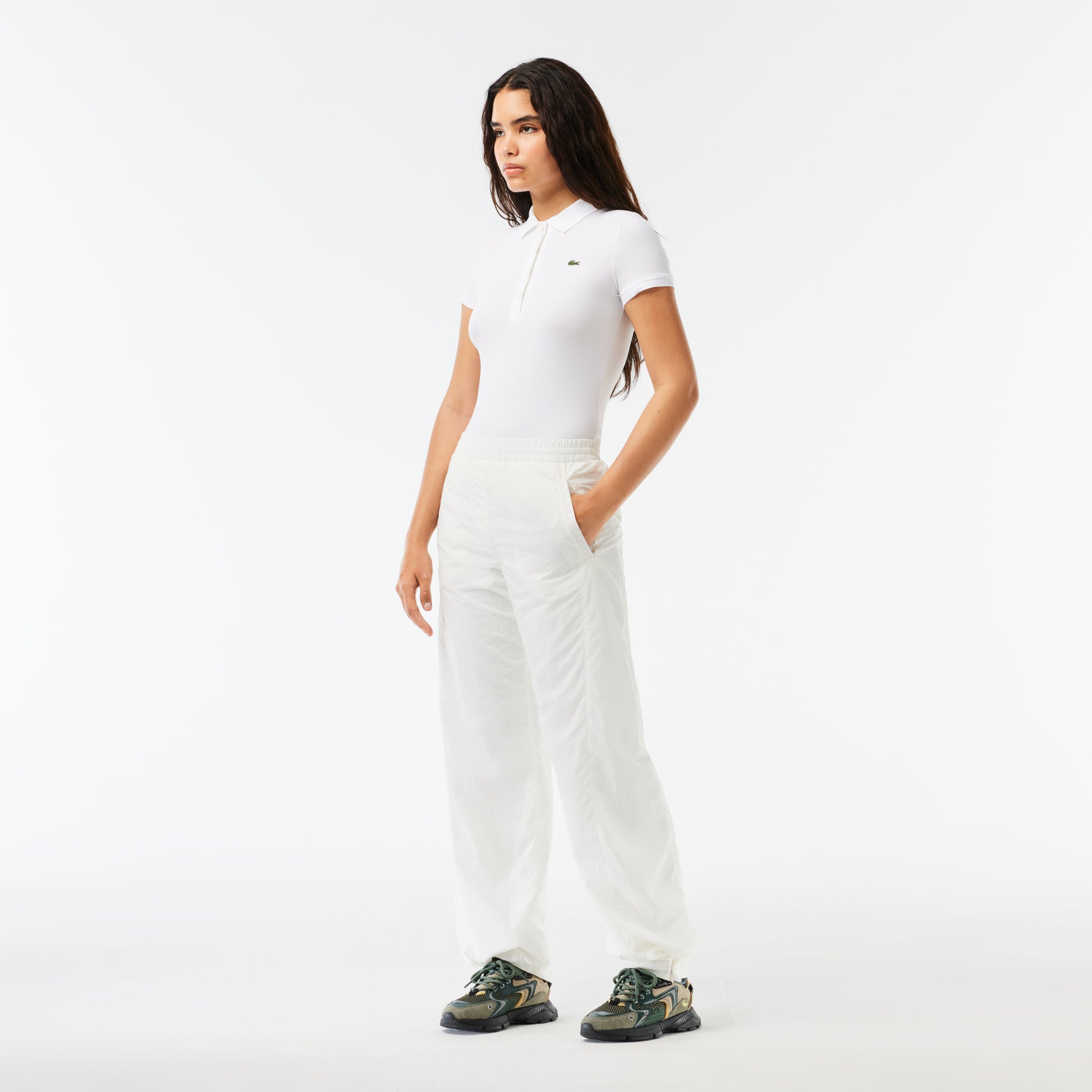 Wide Leg Nylon Track Pants