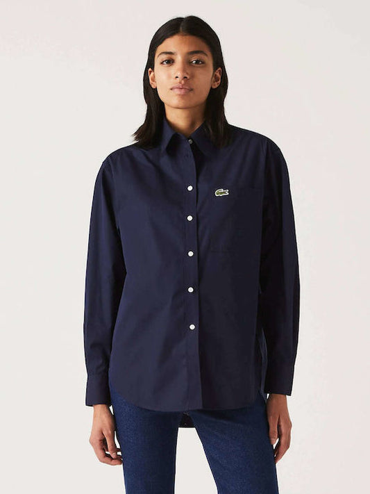 Women's Lacoste French Collar Oversized Shirt - CF2601