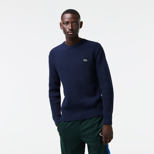 Men's Lacoste Classic Fit Crew Neck Organic Cotton Sweater - AH0255