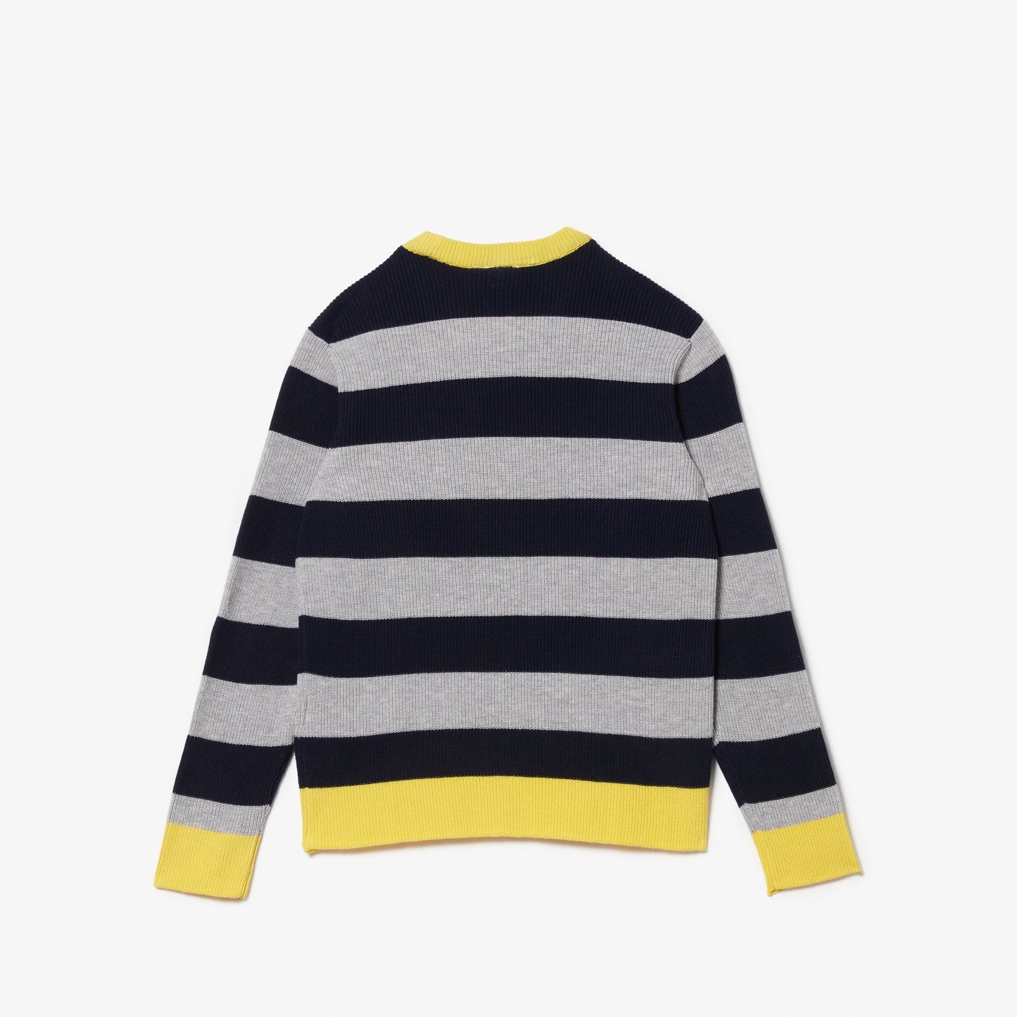 Boys' Lacoste Contrast Collar Striped Cotton Sweater - AJ9780