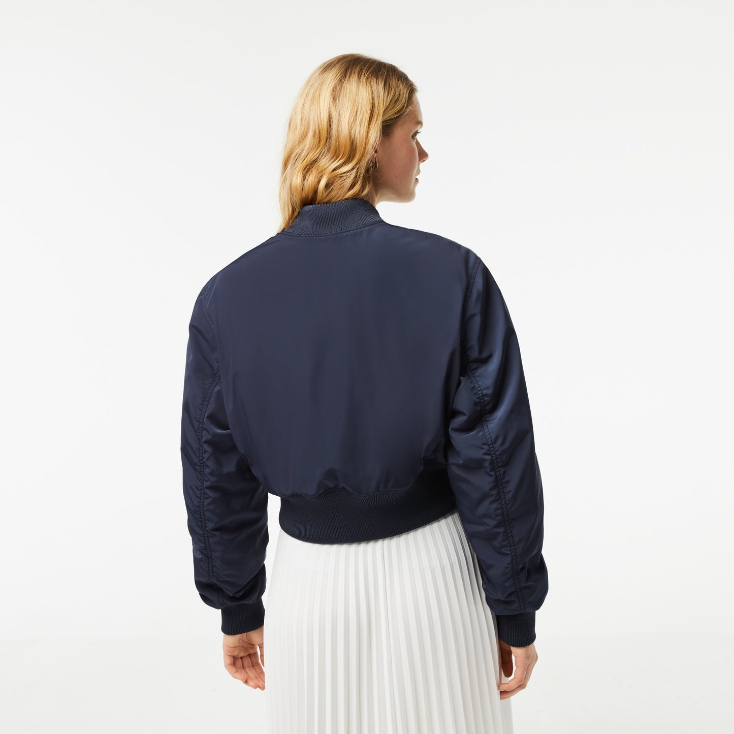 Women’s Lacoste Bomber Jacket with Ribbed Band Details  - BF5885