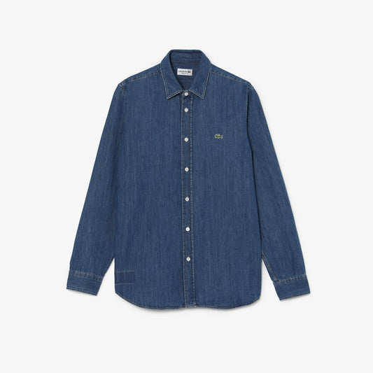 Shop The Latest Collection Of Lacoste Men'S Lacoste Regular Fit Organic Cotton Denim Shirt - Ch0197 In Lebanon