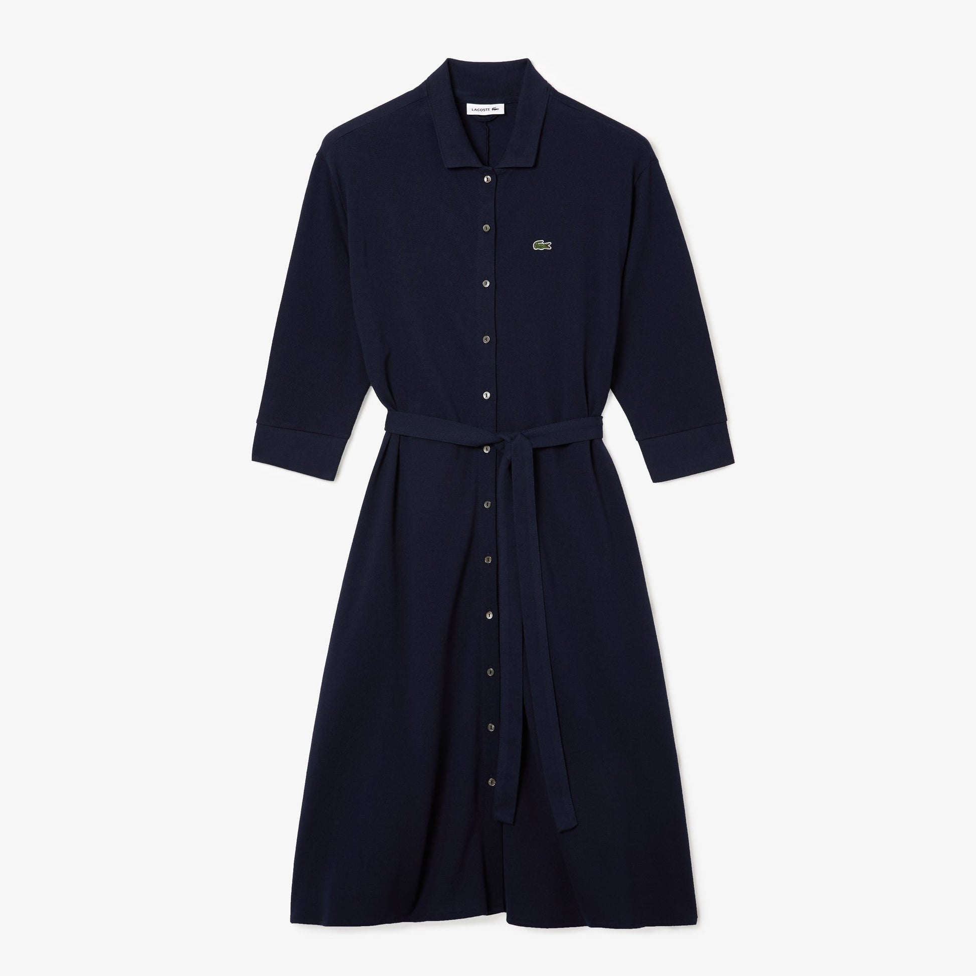 Shop The Latest Collection Of Lacoste Women'S Buttoned Belted Cotton Pique Polo Dress - Ef2284 In Lebanon