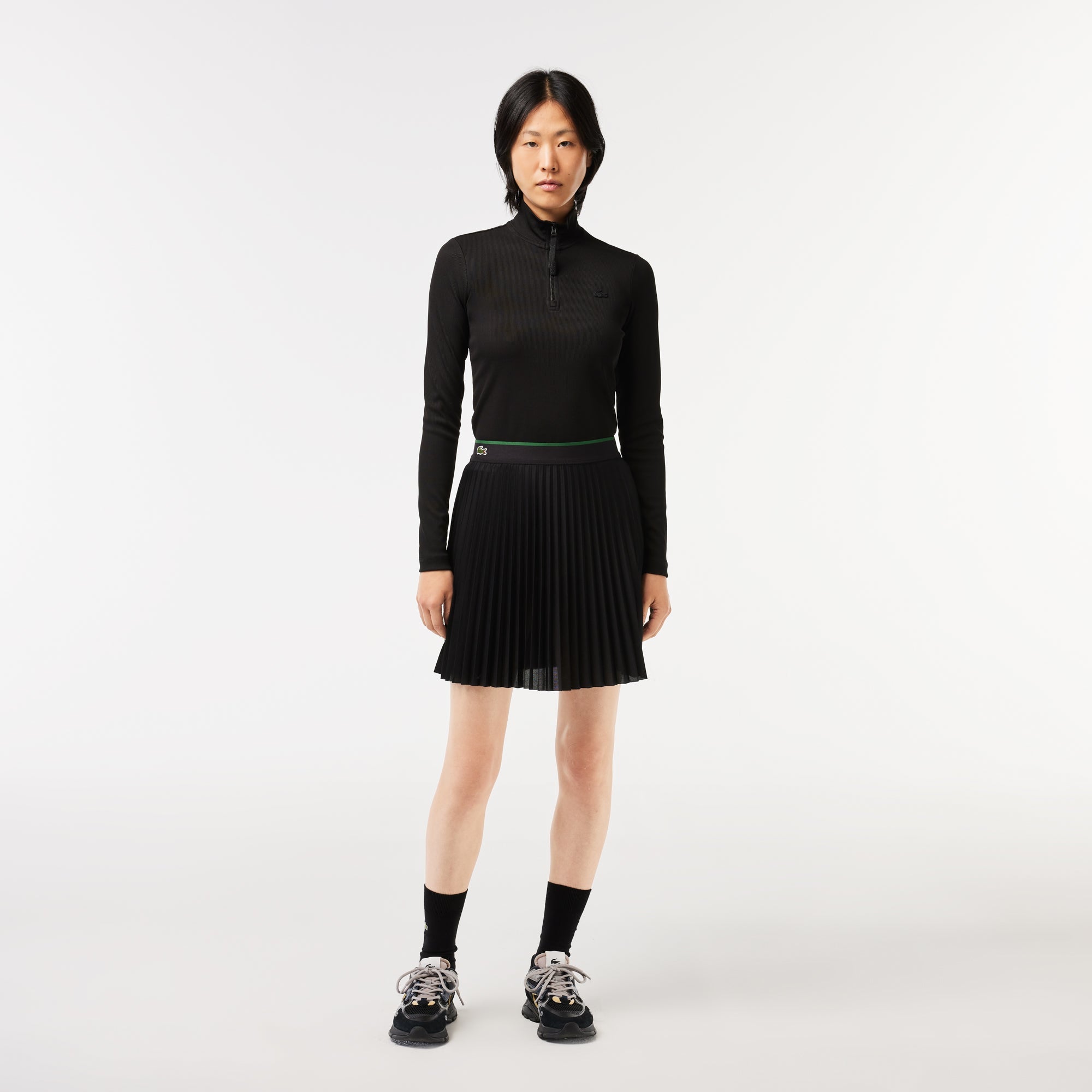 Elastic waist pleated skirt online best sale