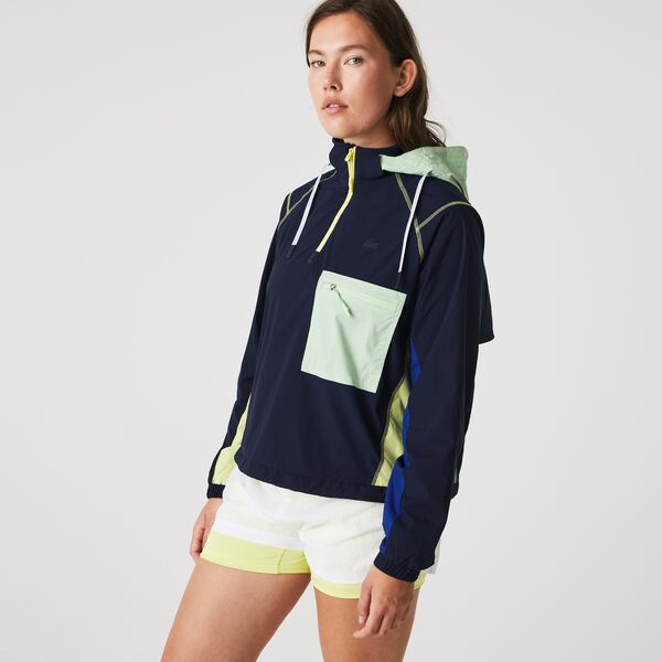 Womens Colour-Block Accents Pullover Windbreaker  - Bf5682