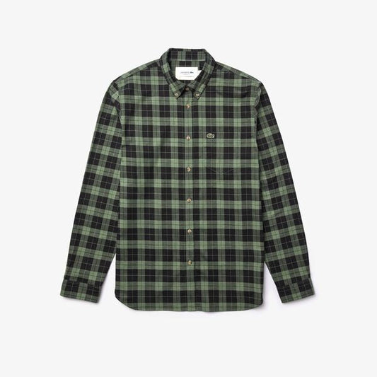 Shop The Latest Collection Of Lacoste Men'S Regular Fit Cotton Twill Checkered Shirt-Ch2565 In Lebanon