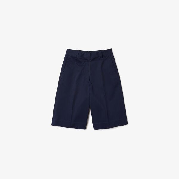Shop The Latest Collection Of Lacoste Womens New Classic Pleated Stretch Cotton Bermuda Shorts  - Ff0823 In Lebanon