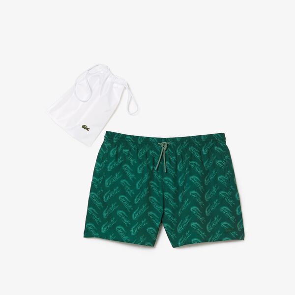 Men’s Lacoste Recycled Polyester Print Swim Trunks - MH5635