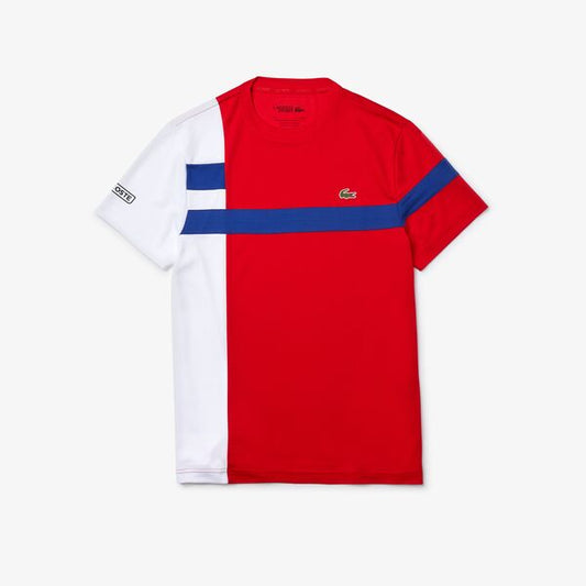 Men's Lacoste Sport Colourblock Breathable Pique Tennis T-Shirt - Th2070