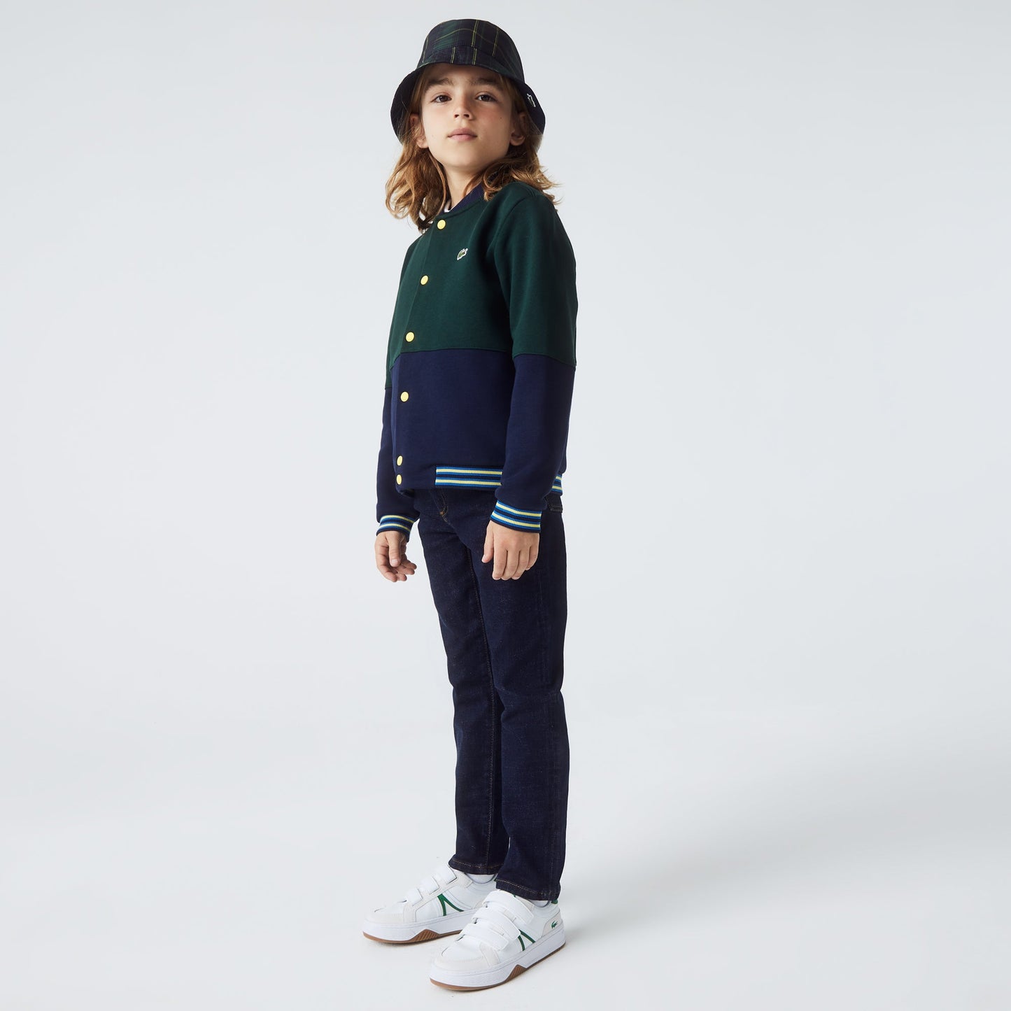 Boys' Lacoste Striped Organic Cotton Varsity Jacket - SJ9773