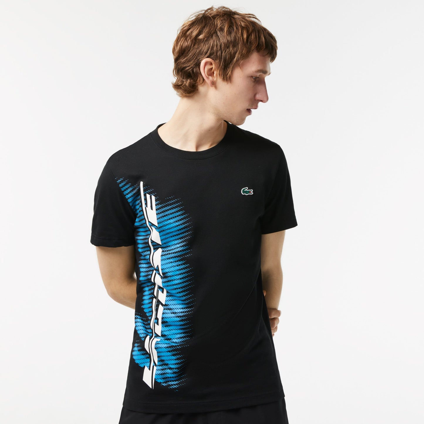 Mens Lacoste Sport Regular Fit T-shirt with Contrast Branding - TH5189